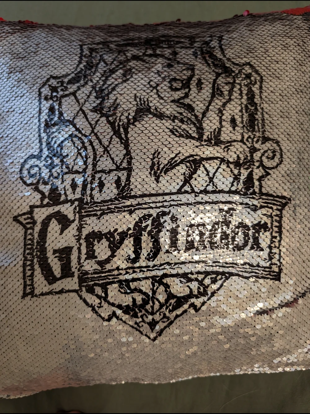 Red Sequin Harry Potter Throw Pillow - Unbranded